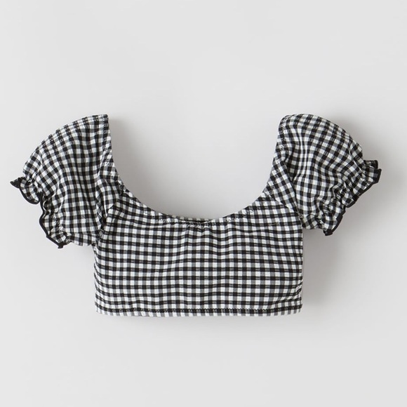 NWT. Zara Kids Gingham Textured Two-piece Bikini. Size 11-12. - Picture 2 of 7